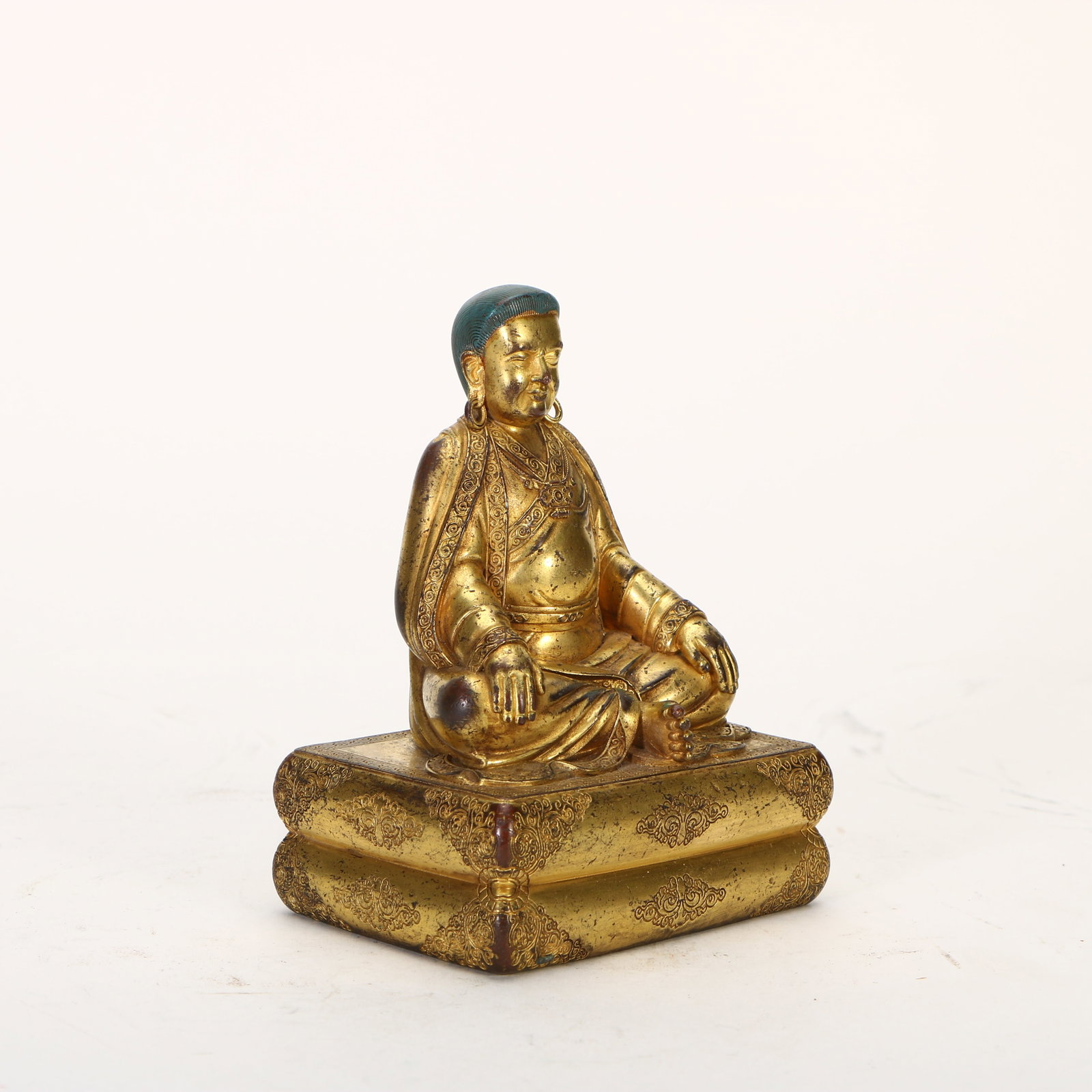 Gilt Bronze Guru Statue - 4