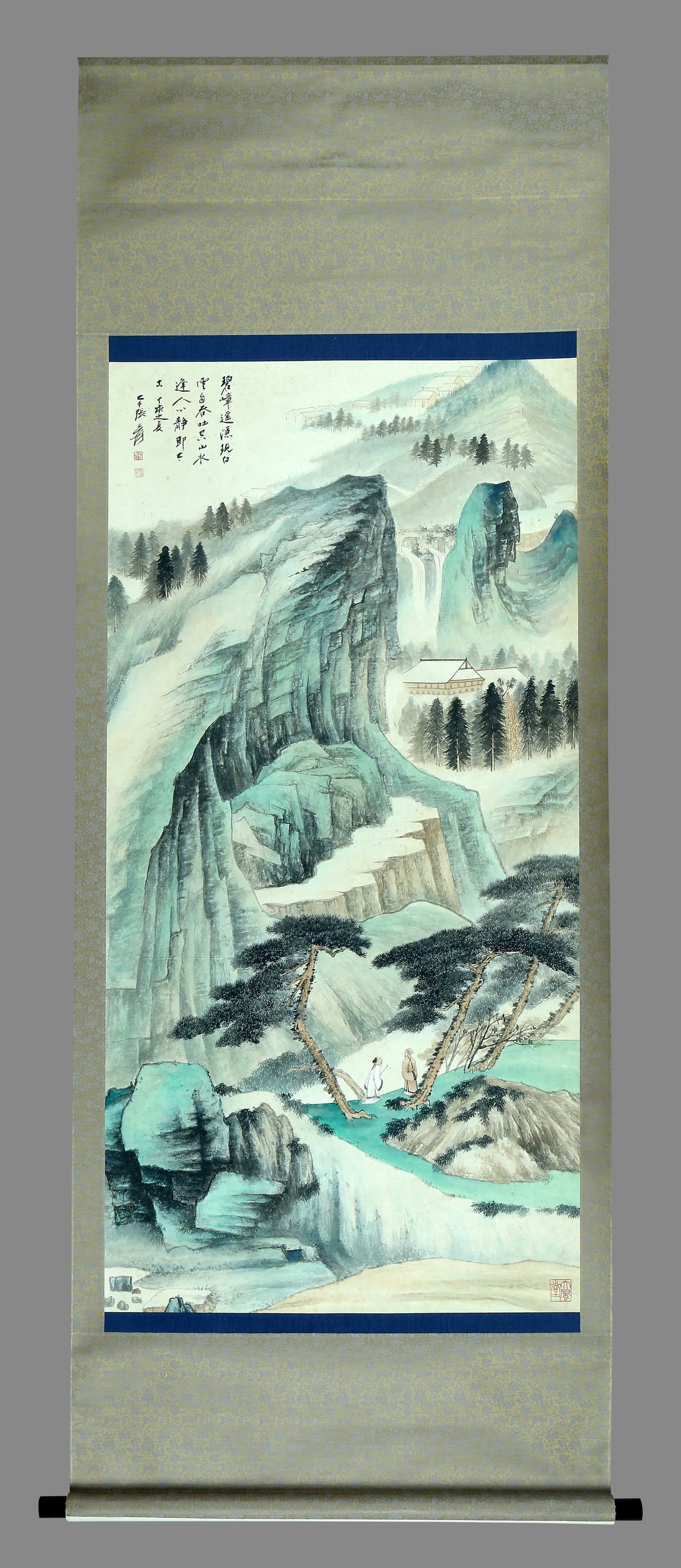 A figure painting by Zhang Daqian on paper (hanging scroll): 129cm long and 65cm wide