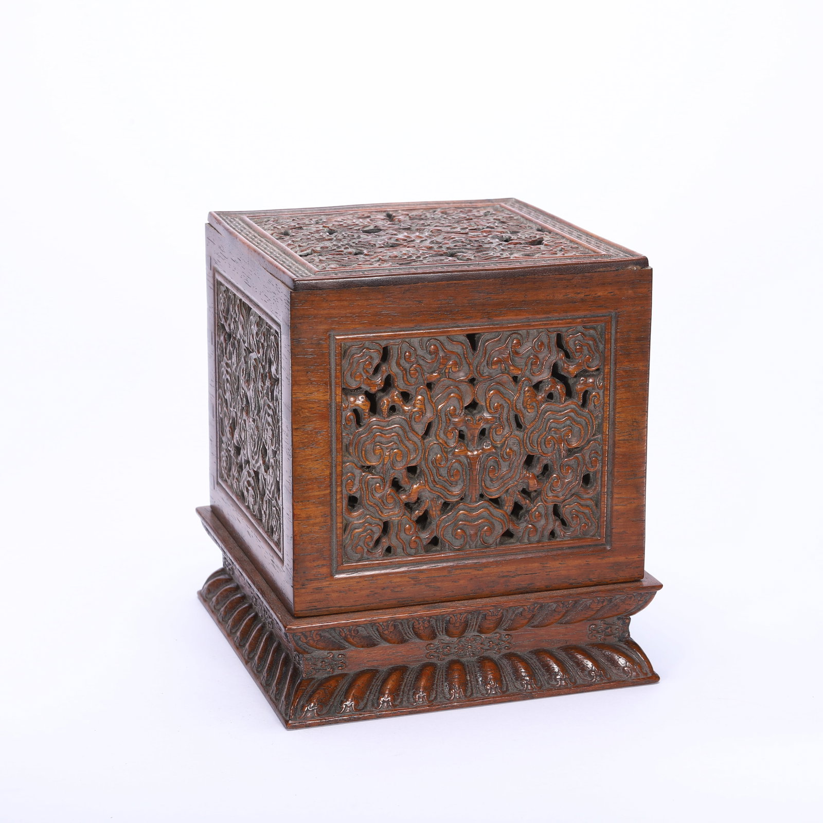 Huanghuali dragon pattern seal box - 4