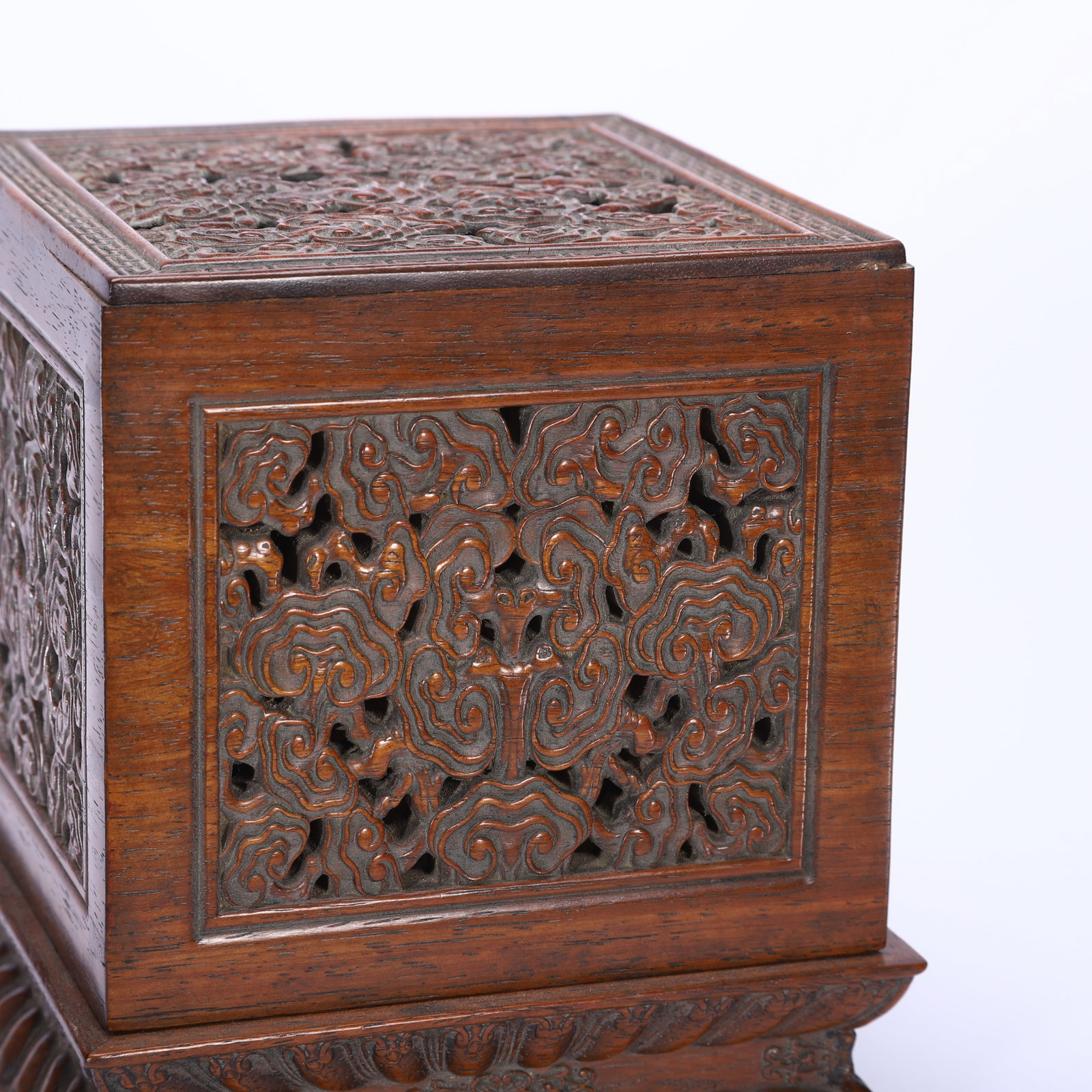 Huanghuali dragon pattern seal box - 6