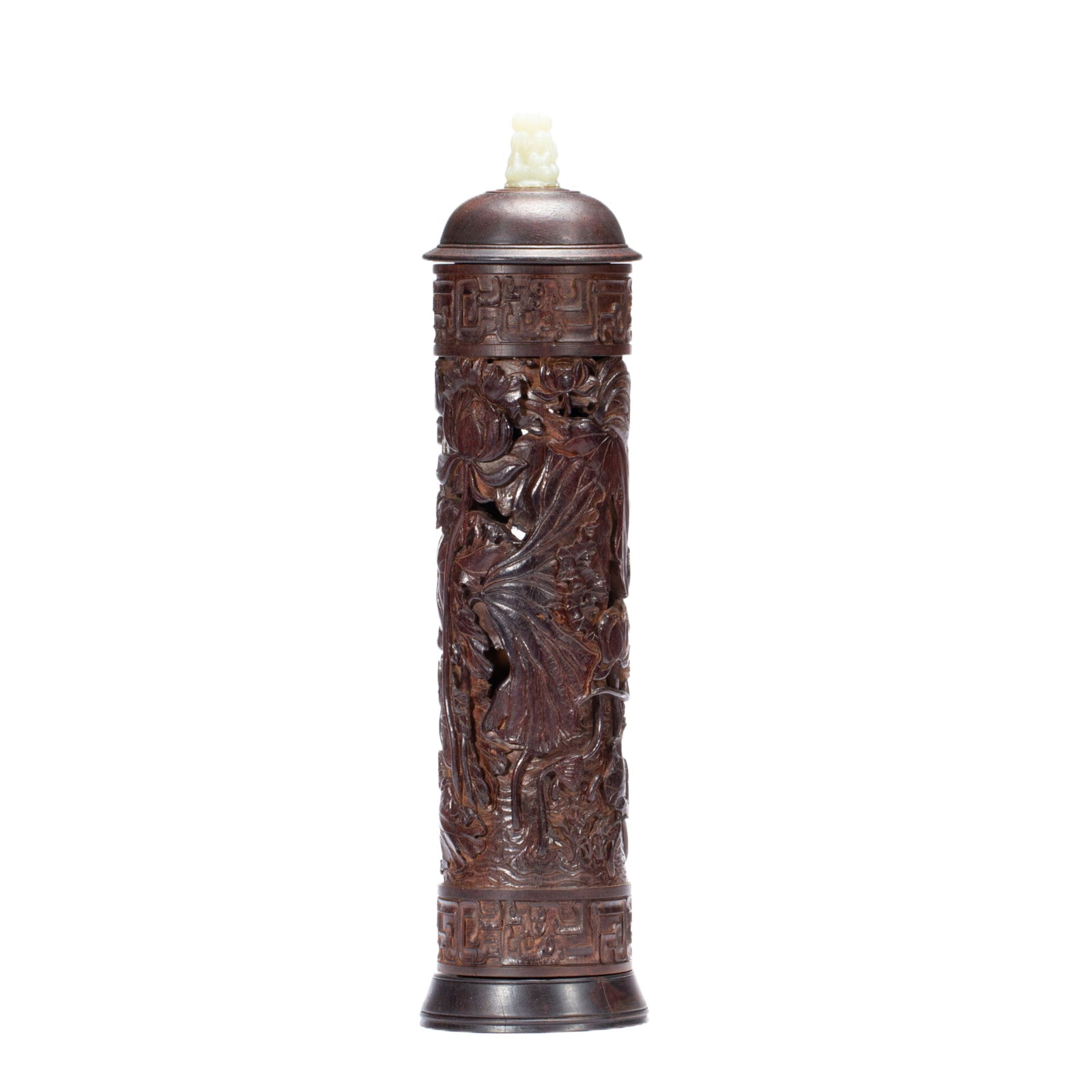 Agarwood Incense Holder: Length 8cm, Width 8cm, Height 32cm, Weight 390g