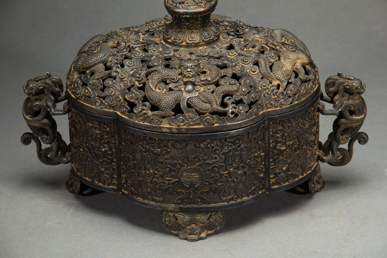 Bronze Dragon Pattern Incense Burner - 3