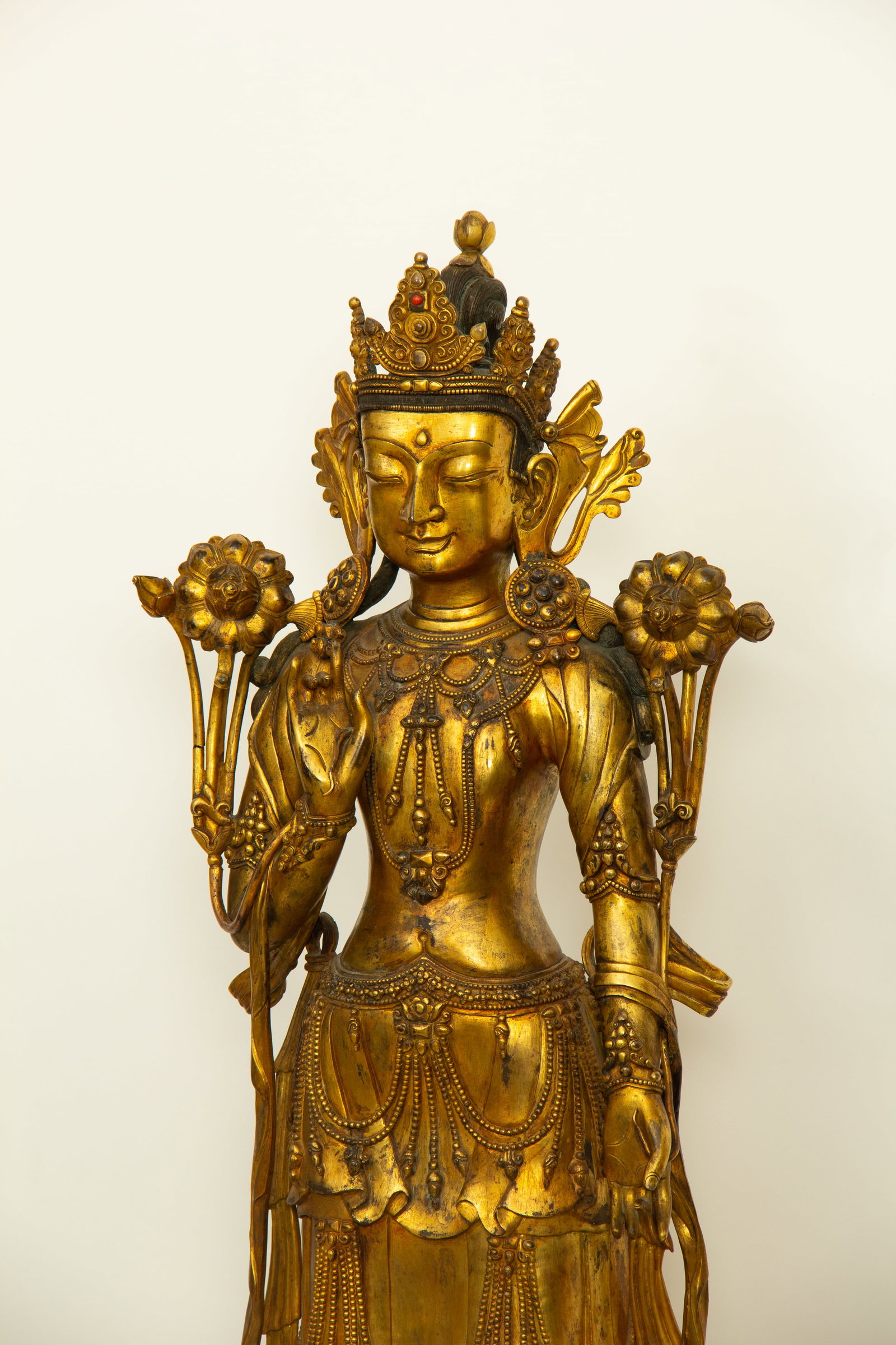 Gilded bronze Buddha statue - 6