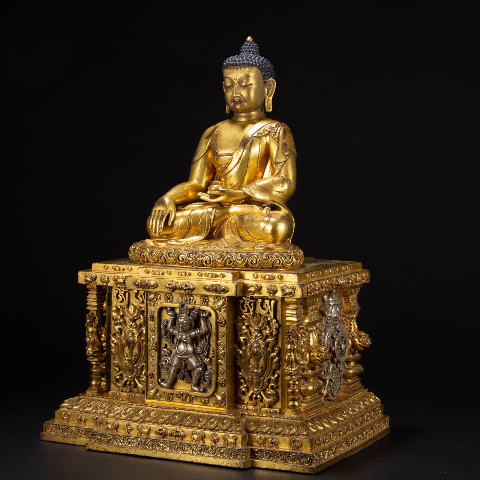 Gilded bronze Buddha statue - 10