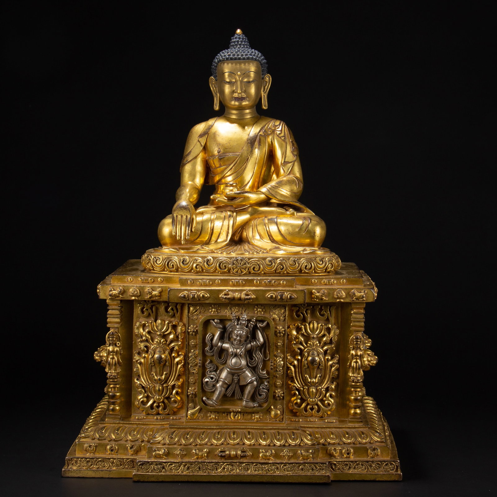 Gilded bronze Buddha statue - 8