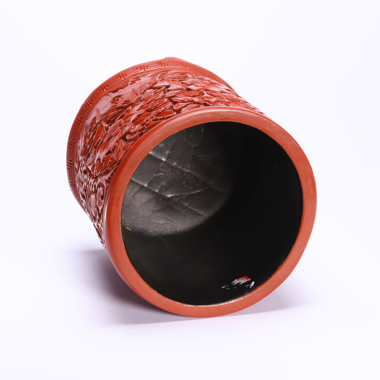 Carved Red Lacquer Pen Holder - 8