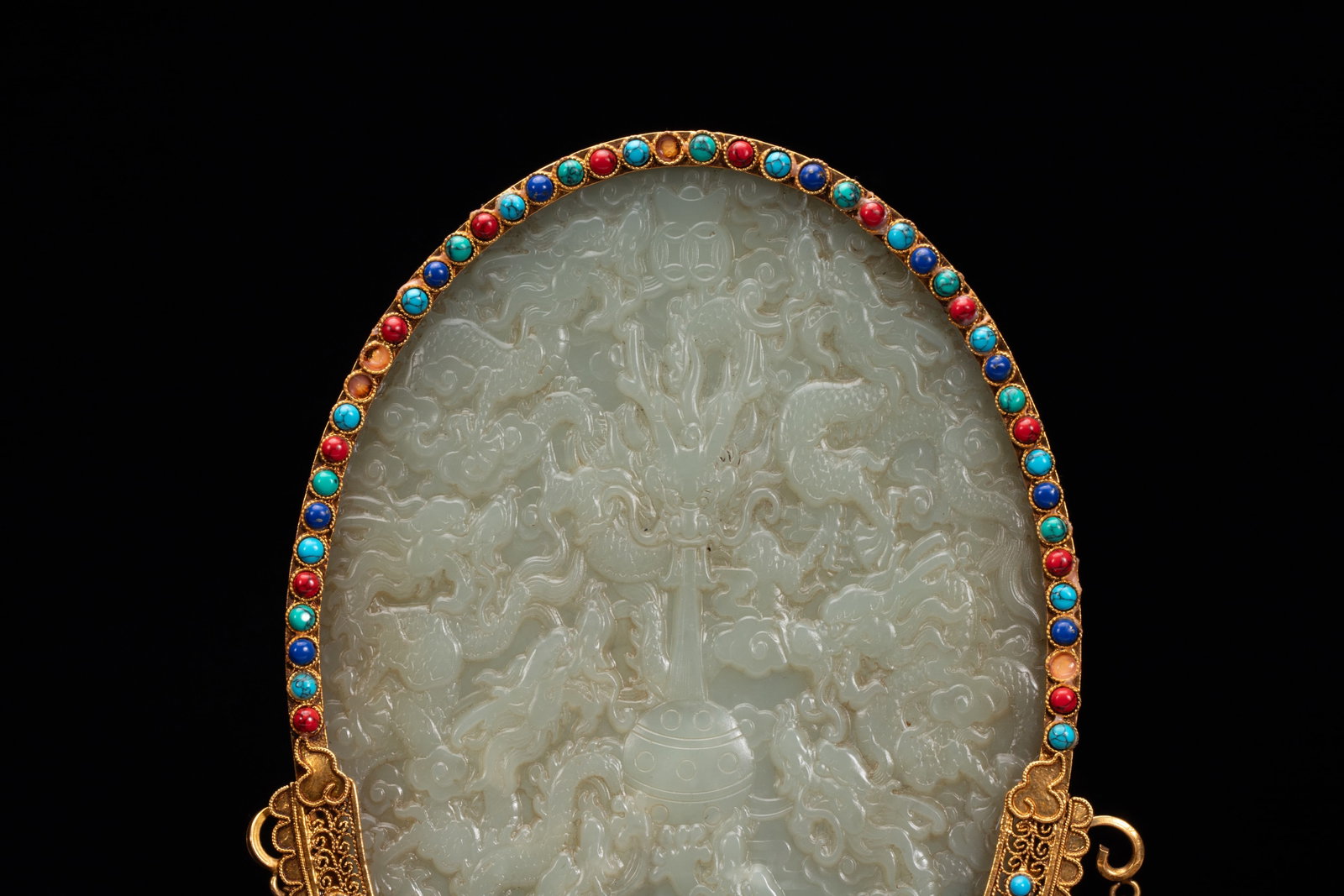 Hetian jade screen insert - 2