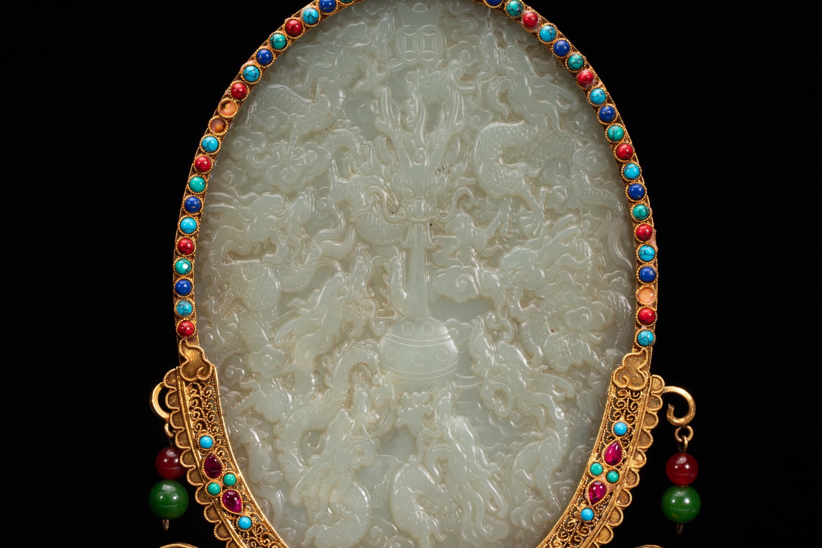 Hetian jade screen insert - 3