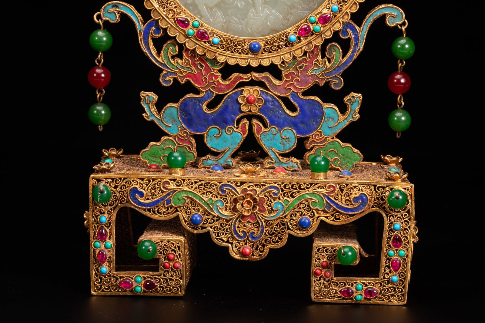 Hetian jade screen insert - 4