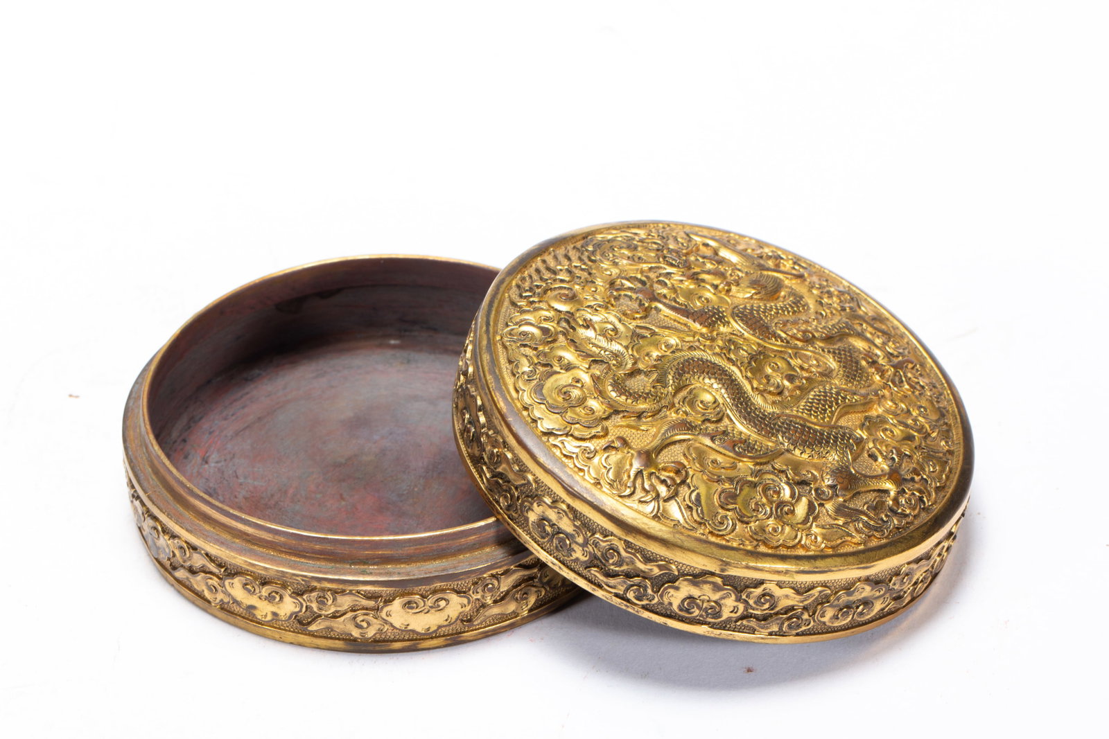 Gilded bronze dragon-patterned lid box - 3