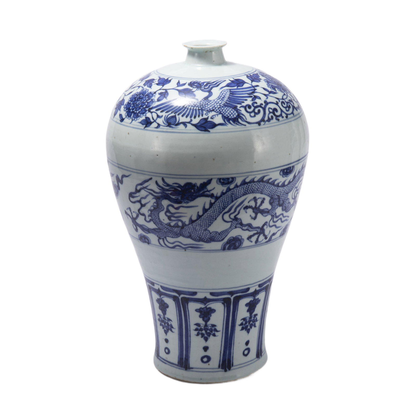 Yuan Dynasty Blue and White Plum Vase: Diameter 24.8cm, Height 42.1cm