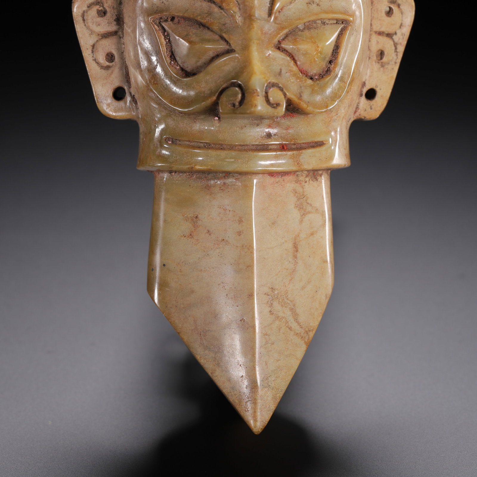 Jade mask pendant - 3