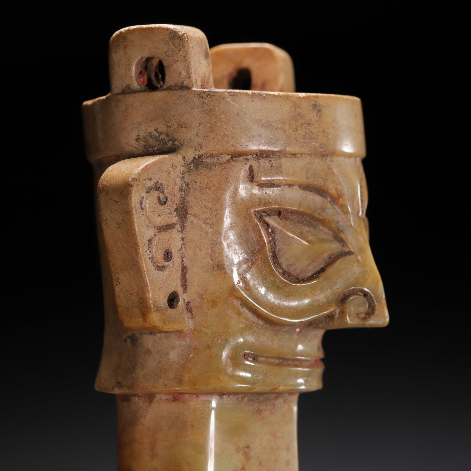 Jade mask pendant - 7