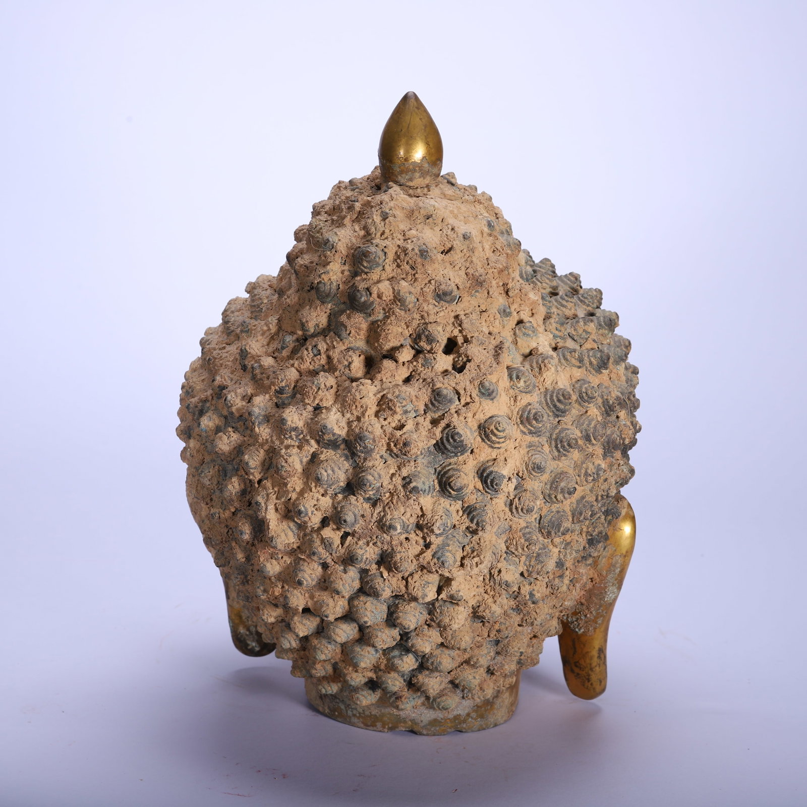 Gilded bronze Buddha head - 7