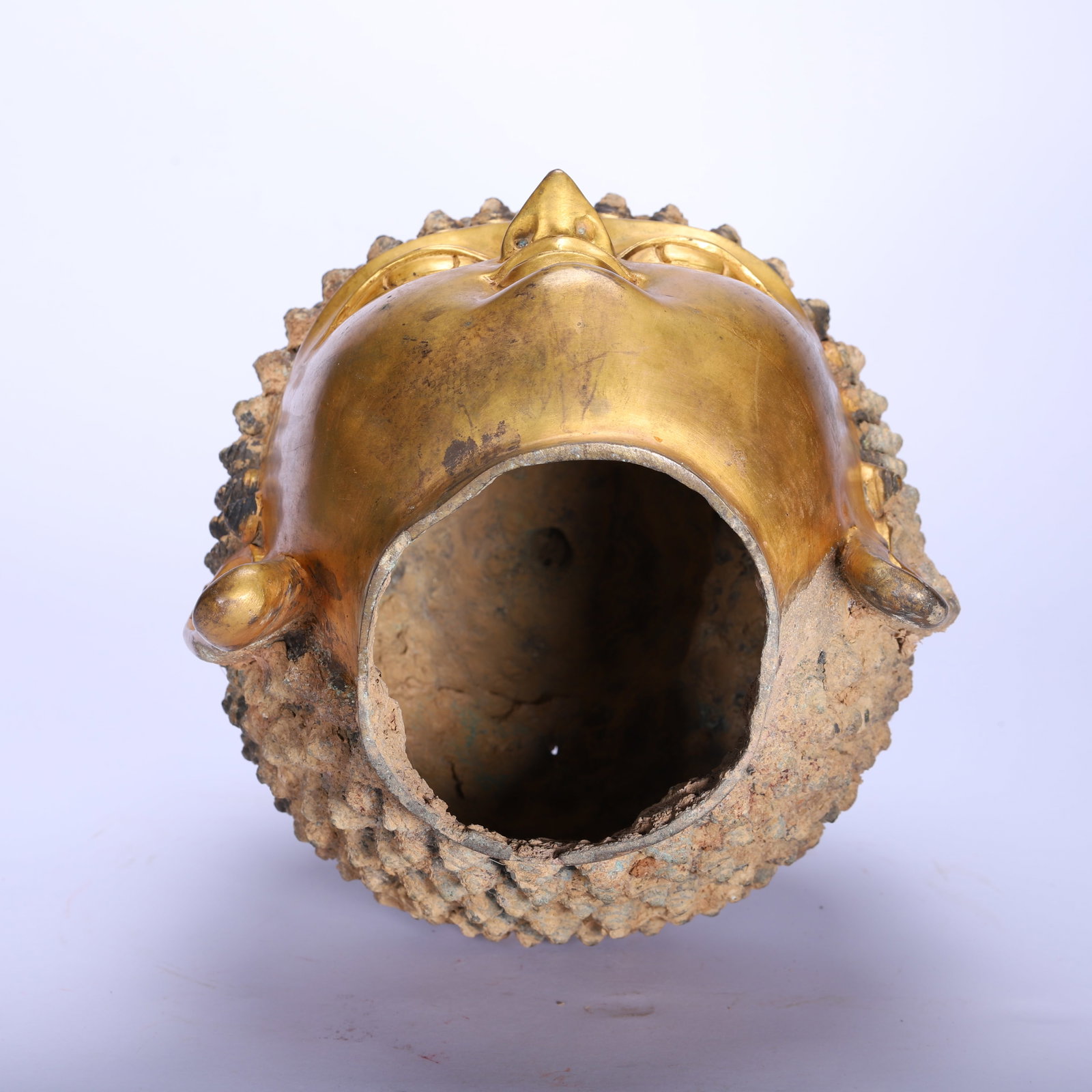 Gilded bronze Buddha head - 9