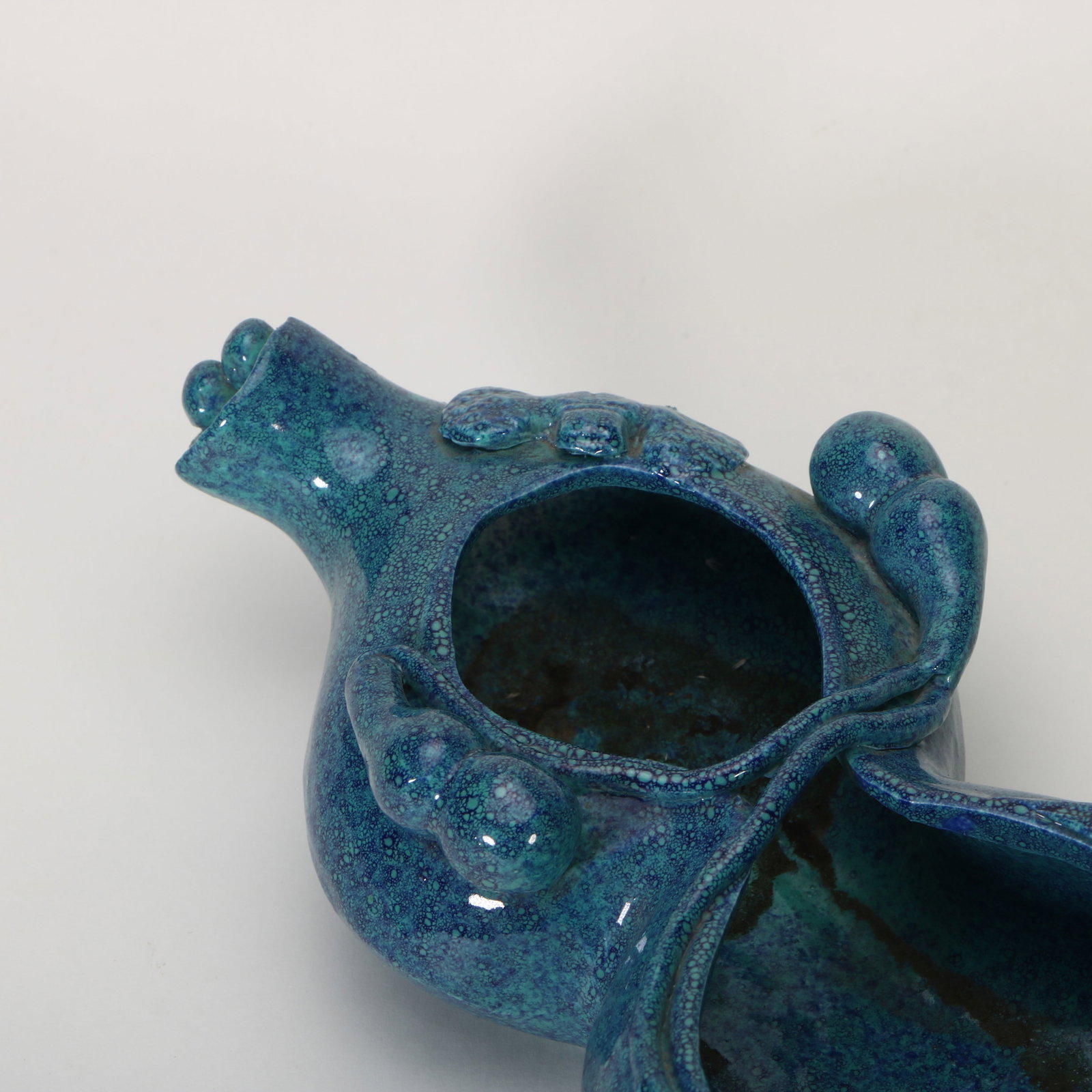 Jun-glazed gourd-shaped brush washer - 2