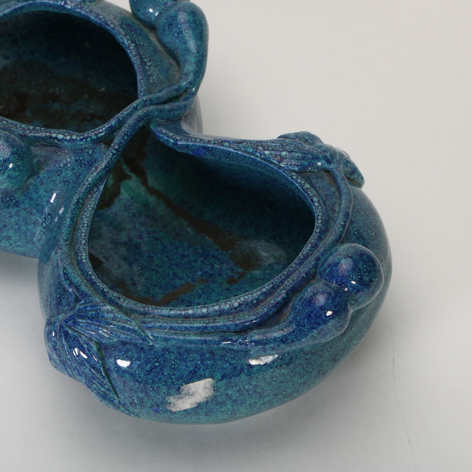 Jun-glazed gourd-shaped brush washer - 3