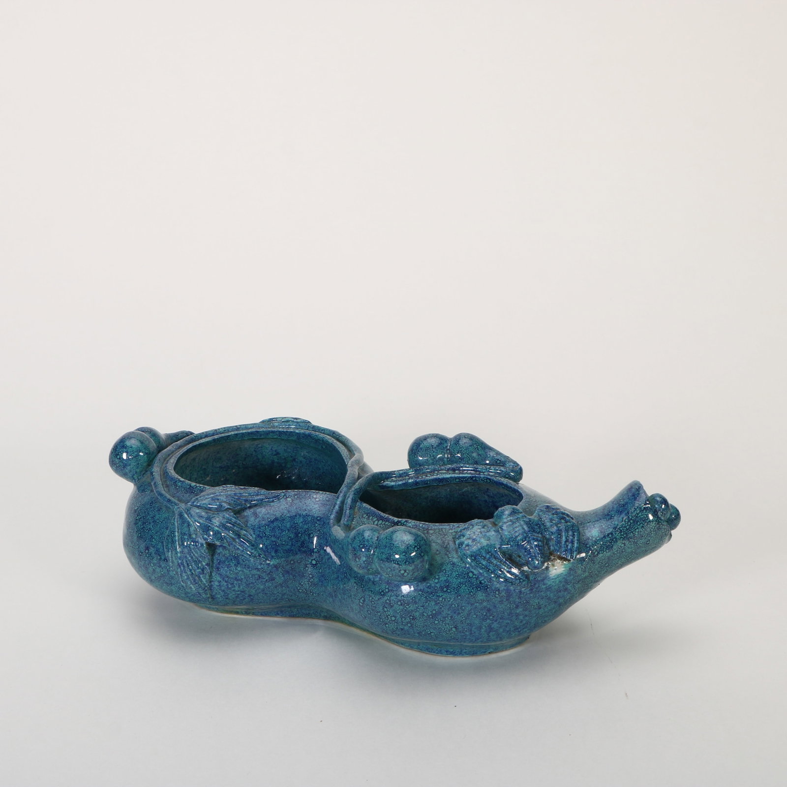 Jun-glazed gourd-shaped brush washer - 5