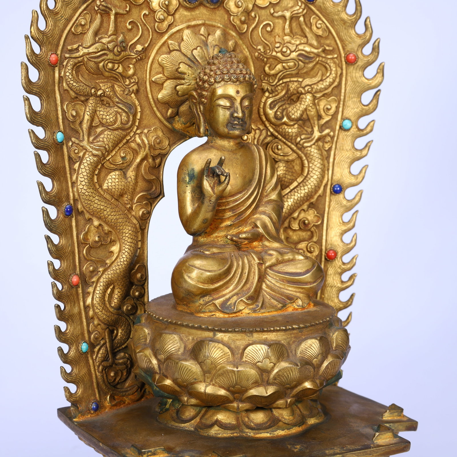 Gilded bronze Buddha statue - 6