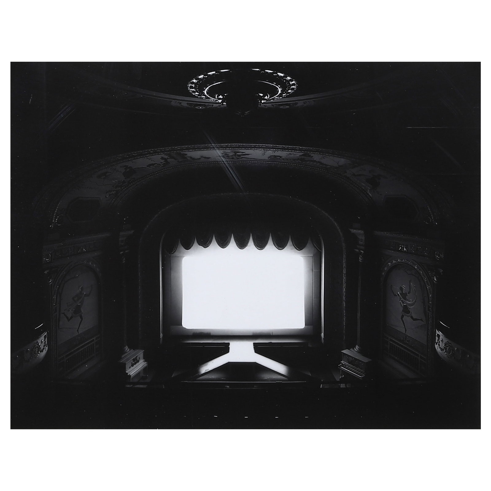 HIROSHI-SUGIMOTO-(B.-1948)CABOT-ST-CINEMA-THEATRE: Artist HIROSHI SUGIMOTO (B. 1948) Title CABOT ST CINEMA THEATRE Medium gelatin silver photograph, mounted on board Dimensions Photograph: 10 7/8 × 13 15/16 in. (27.7 × 35.4 cm)Framed: 19 11/16 ×