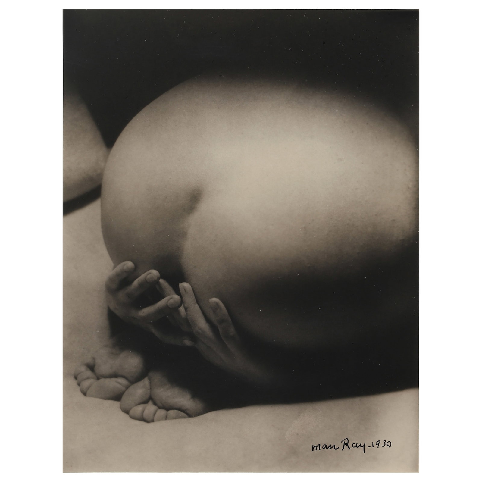 MAN-RAY-(1890–1976)LA-PRIÈRE: Artist MAN RAY (1890–1976) Title LA PRIÈRE Material Gelatin silver print, mounted on board Signature Signed in ink at the lower right,Stamped on the verso Dimensions Photograph 7 1/16 × 9 7/16 in.