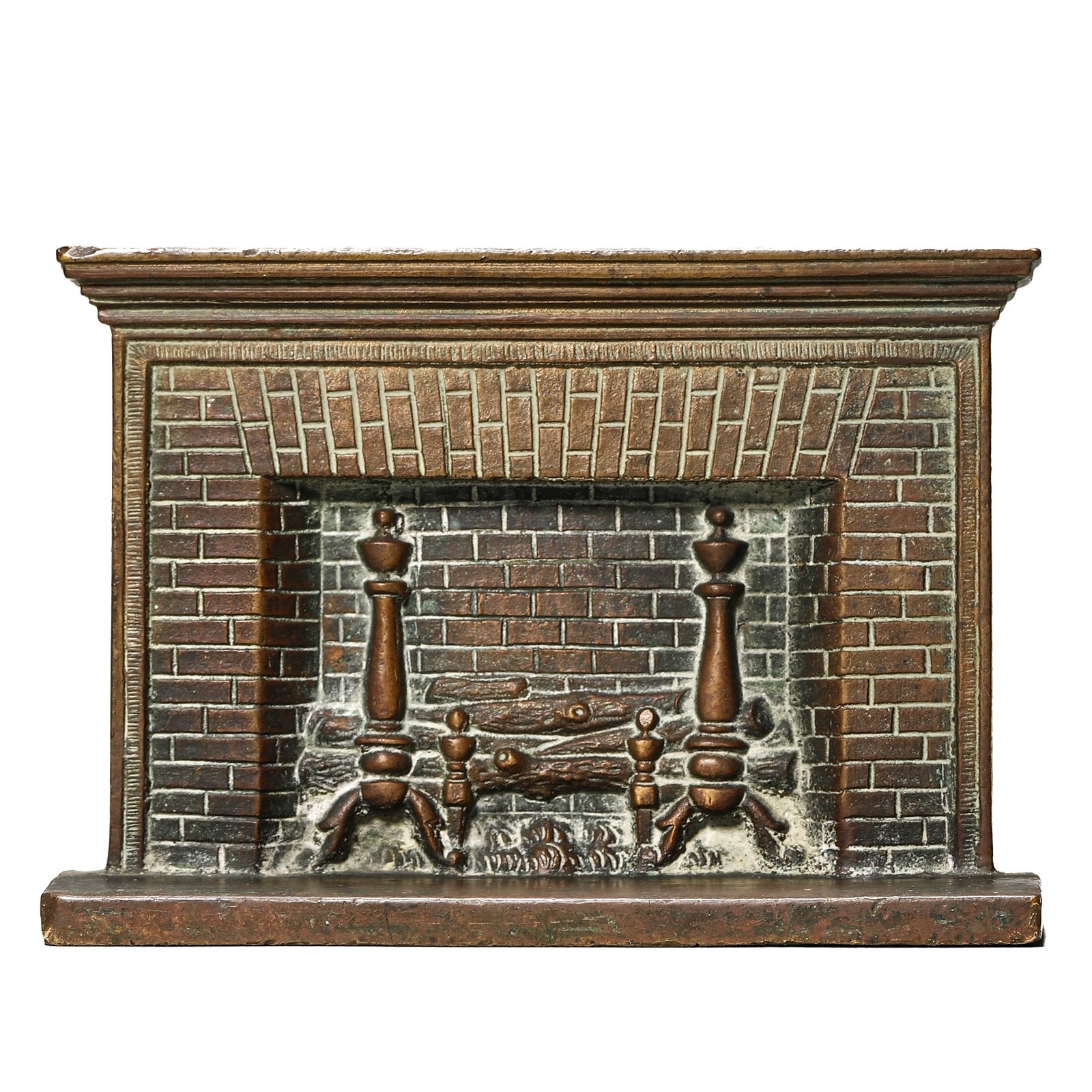 A-CAST-BRONZE-FIREPLACE-FORM-DESK-ORNAMENT,-EARLY-20TH-CENTURY (1 of 6)