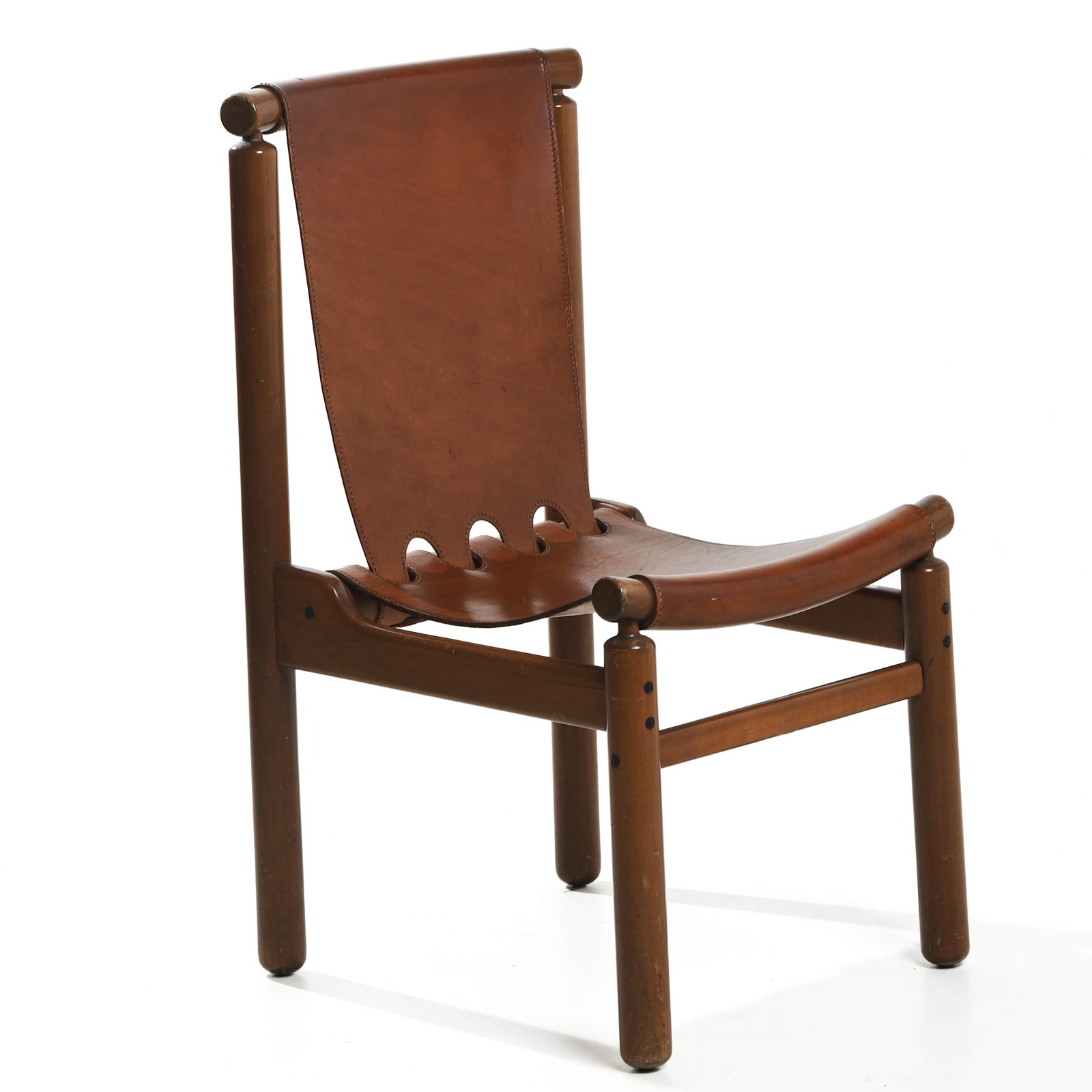 ILMARI-TAPIOVAARA-"CHERRYWOOD"-LEATHER-SLING-CHAIR-FOR-LA-PERMANENTE-MOBILI-CANTÙ (1 of 5)