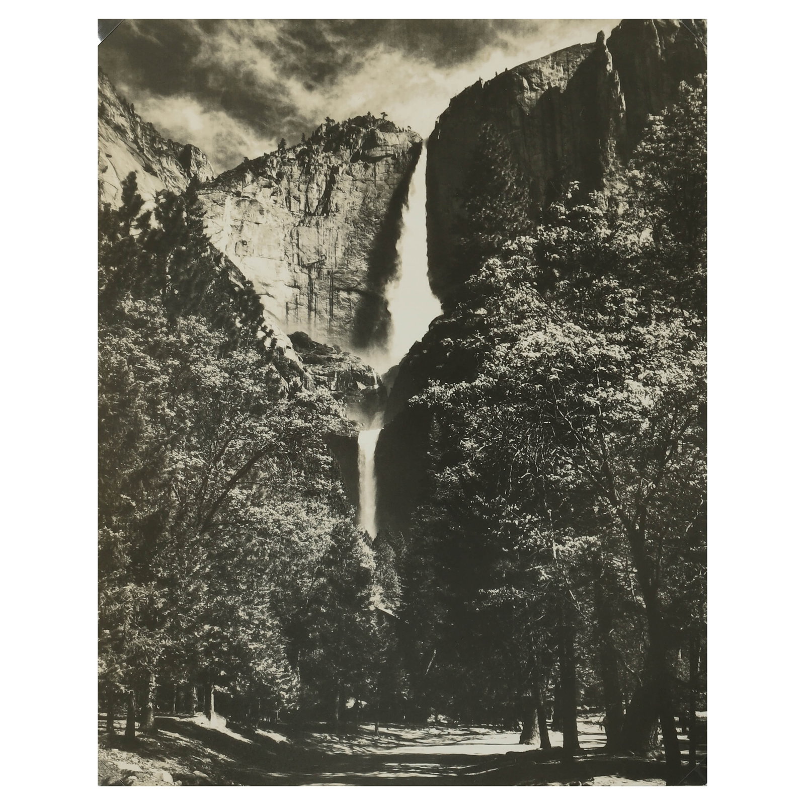 ANSEL-ADAMS-(1902–1984)YOSEMITE-FALLS,-YOSEMITE-NATIONAL-PARK,-CALIFORNIA: Artist ANSEL ADAMS (1902–1984) Title YOSEMITE FALLS, YOSEMITE NATIONAL PARK, CALIFORNIA Medium Gelatin silver print, mounted on board Signature Signed in pencil on backing paper Dimensions Photograp
