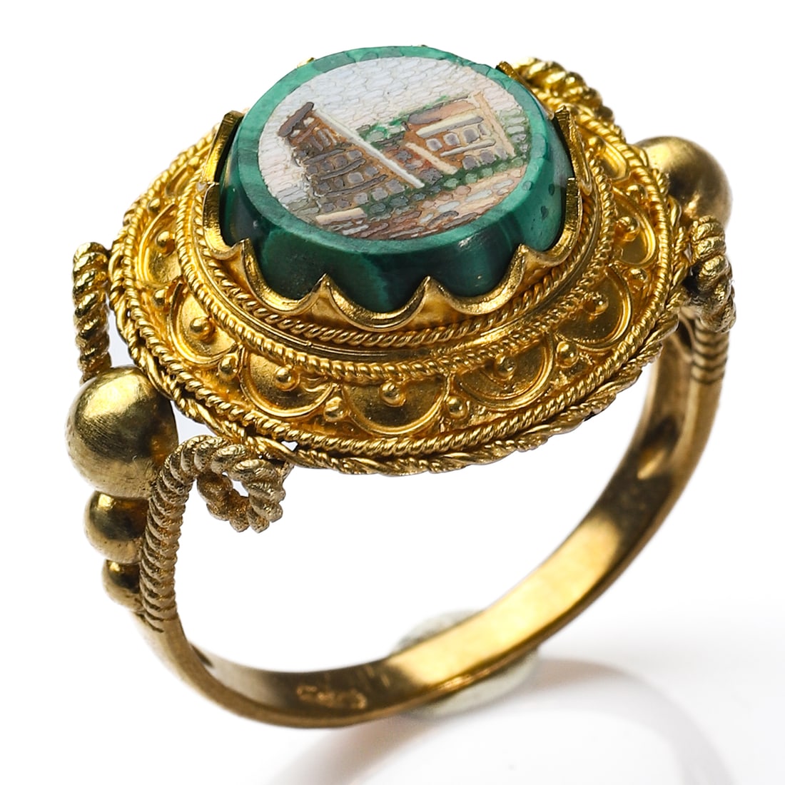 MICROMOSAIC-MALACHITE-GOLD-RING - 2