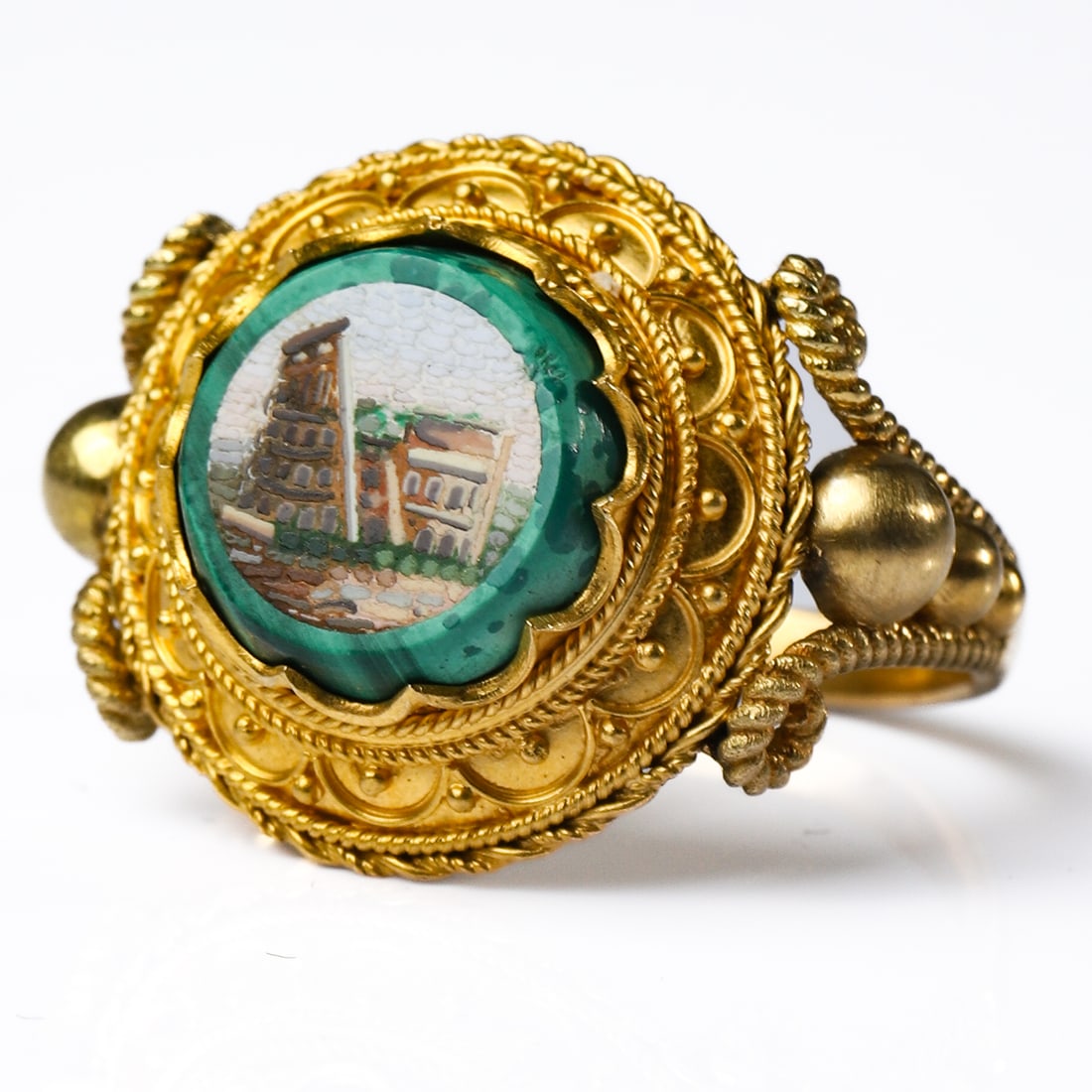 MICROMOSAIC-MALACHITE-GOLD-RING - 3
