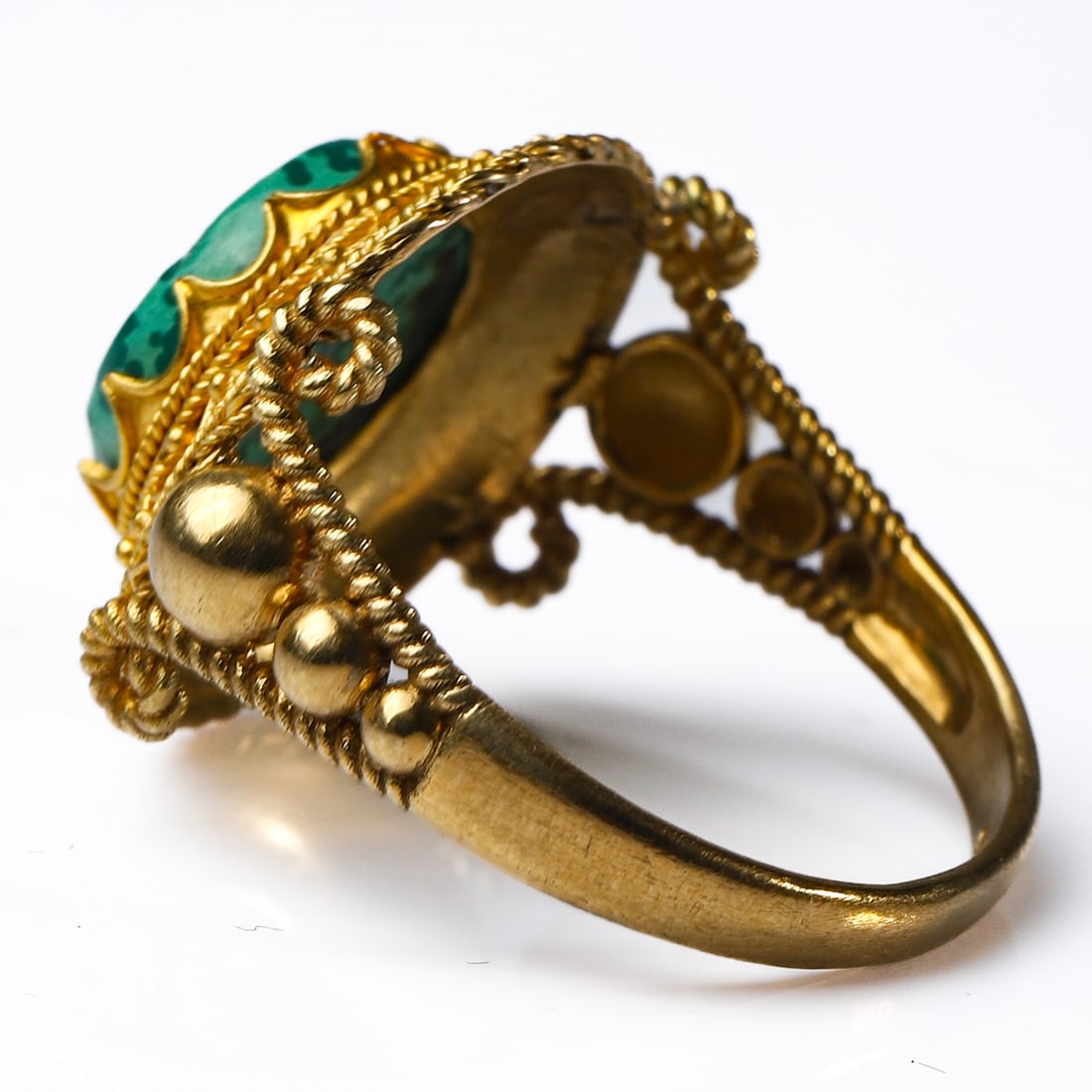 MICROMOSAIC-MALACHITE-GOLD-RING - 4