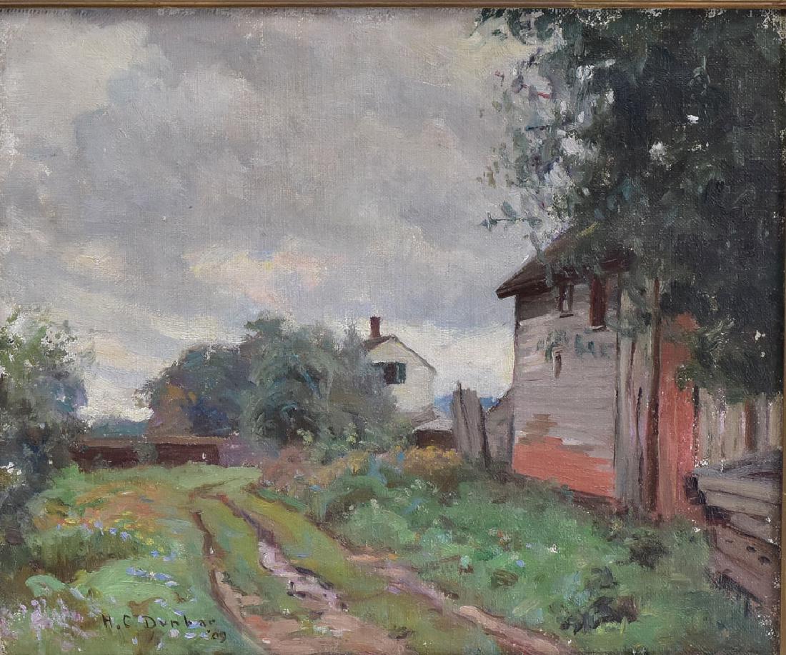 Harold C. Dunbar: September Rain 10" x 12" oil on canvas signed and dated 1909 lower left