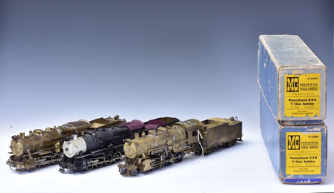 Two MG (Max Gray) Locomotives and Tenders: including two Pennsylvania 0-8-0 "C" Class Switchers, with the original boxes, together with a brass New Haven Engine #5612