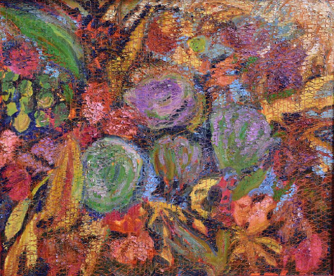 Hunt Slonem: Fruit 26" x 31" oil on board signed and dated 2003 verso (For Jane)