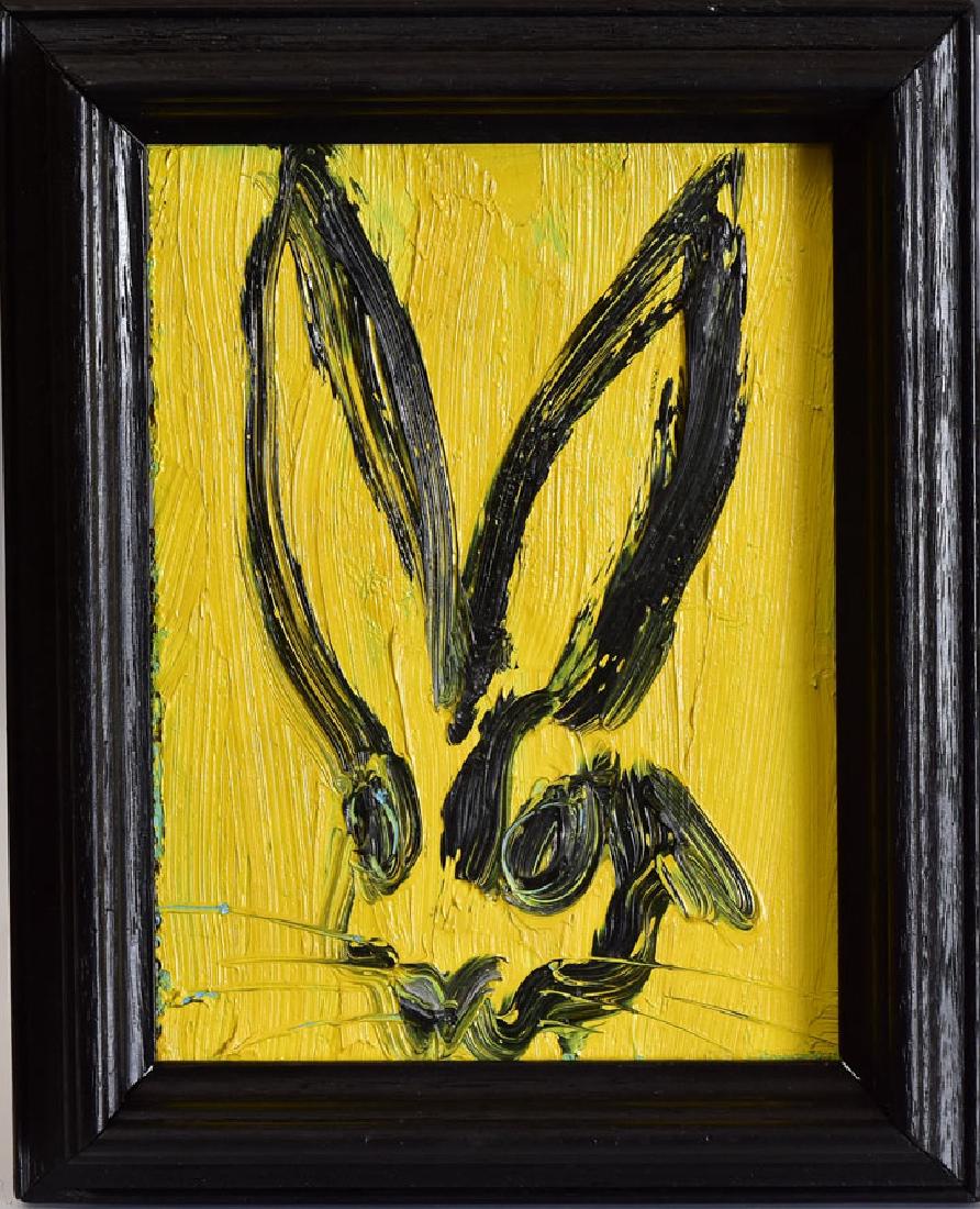 Hunt Slonem: Rabbit 8 1/2" x 6 1/2" oil on board signed and dated 2003 verso (For Jane with Love & Thanks)
