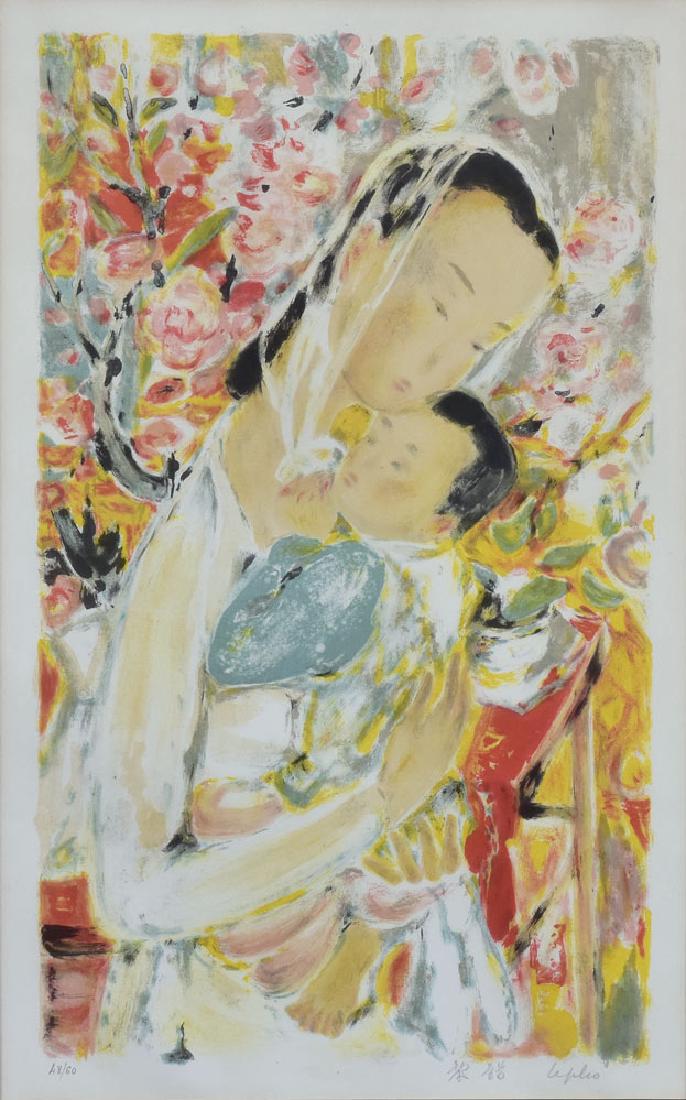 Le Pho: Mother and Child 21 1/2" x 12 5/8" (image) lithograph from and edition of 60 pencil signed lower right