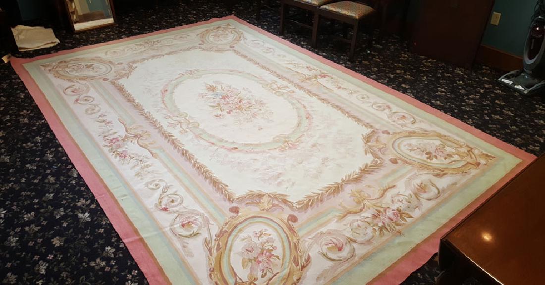 Room Size Aubusson Carpet: 8' 11" x 13' late 20th century