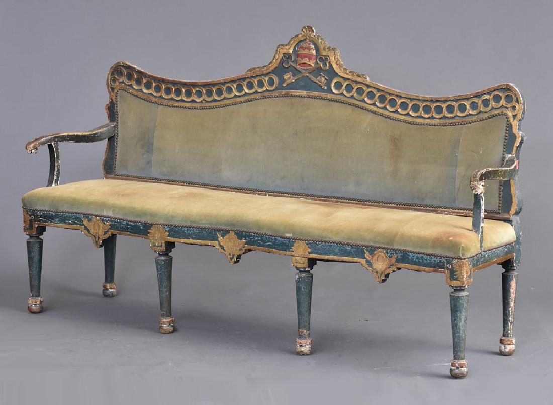 Italian Gilt and Paint Decorated Settee (1 of 5)