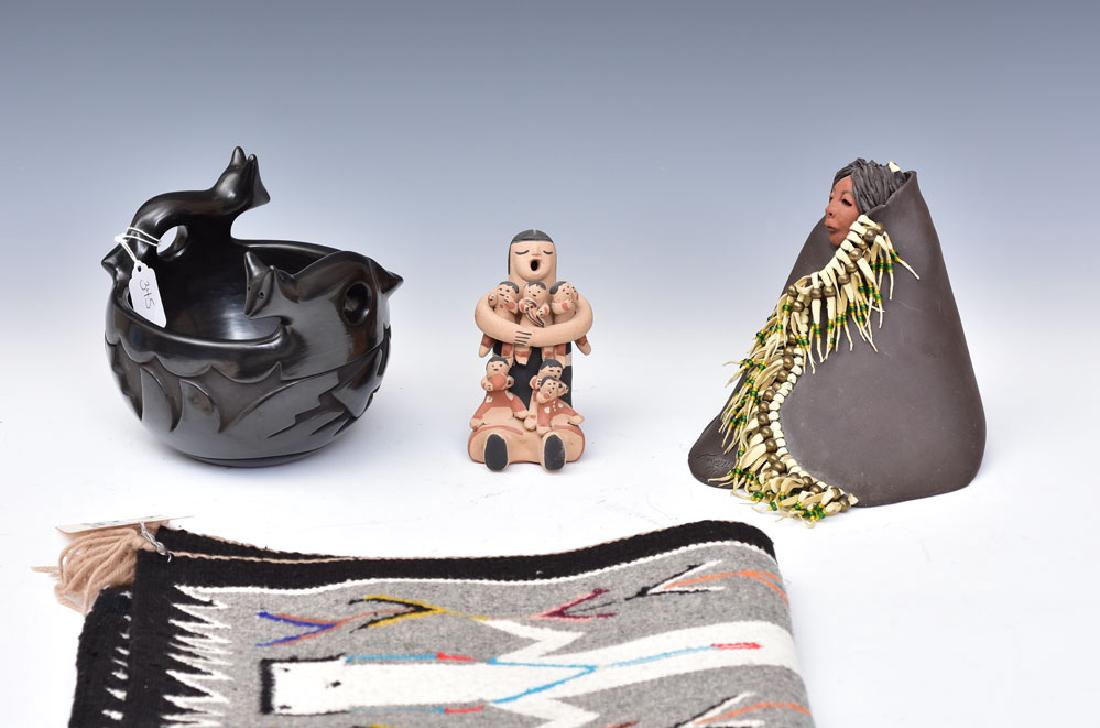 Santa Clara Black on Black Pottery Pot (1 of 2)