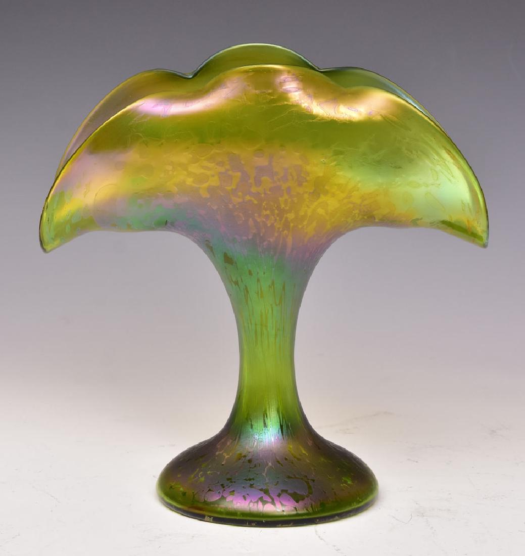 Australian Art Glass Vase: in the manner of Loetz with oil spot decoration 9 3/4" high circa 1910