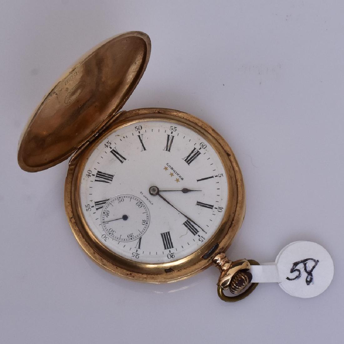 18k Gold Longines Pocket Watch: 1 3/4" diameter face 56 dwt gross