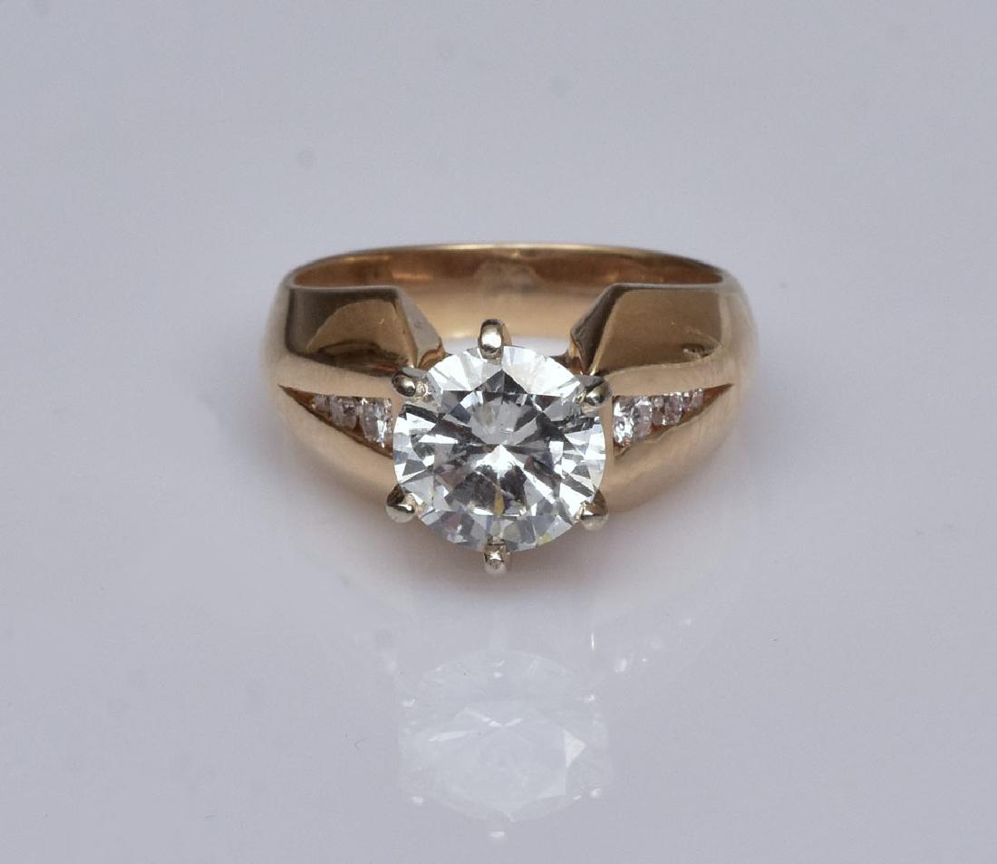 14k Gold Diamond Solitaire Ring: with Steiner's Jewelry appraisal indicating 2.06 ct center stone, I color, SI2 ring size 7 1/4, 5.3 dwt gross