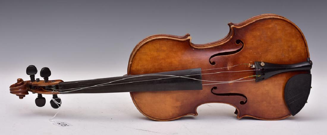 German Violin: 23 1/2" long label reads "Holm Viertel/Fecit Aachen/1899" with bow and hard case