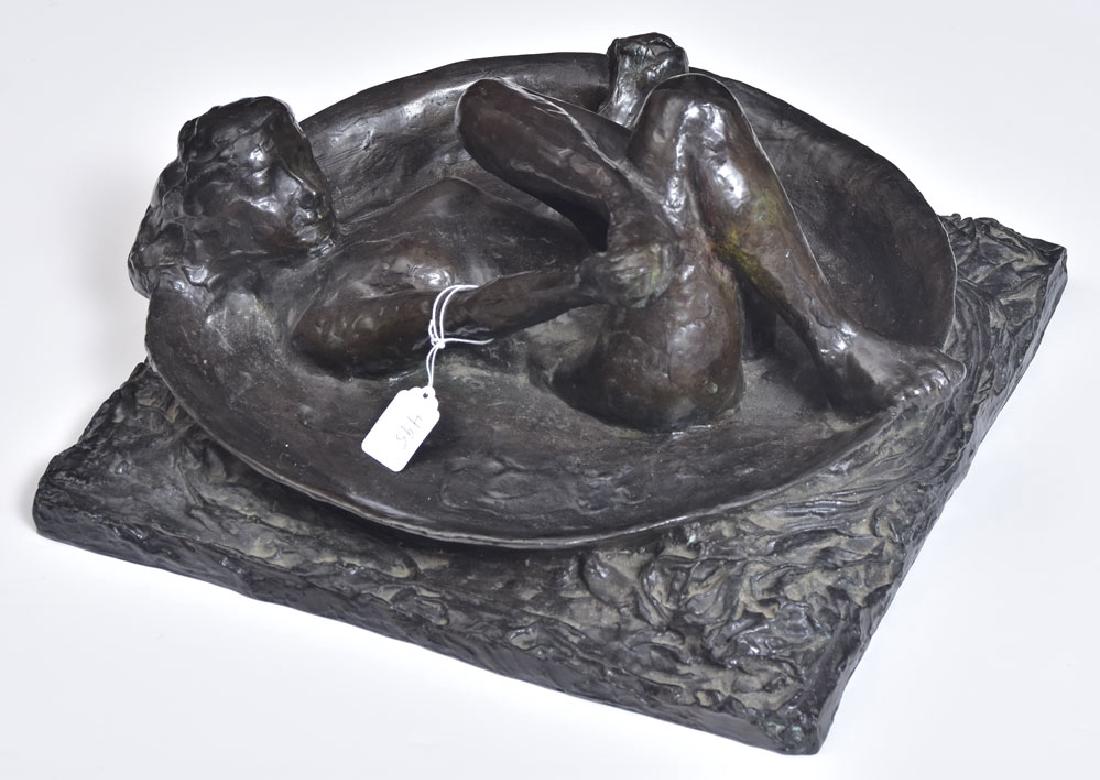 after Edgar Degas Bronze: Female Nude Bathing 17" x 15 1/2" x 7"