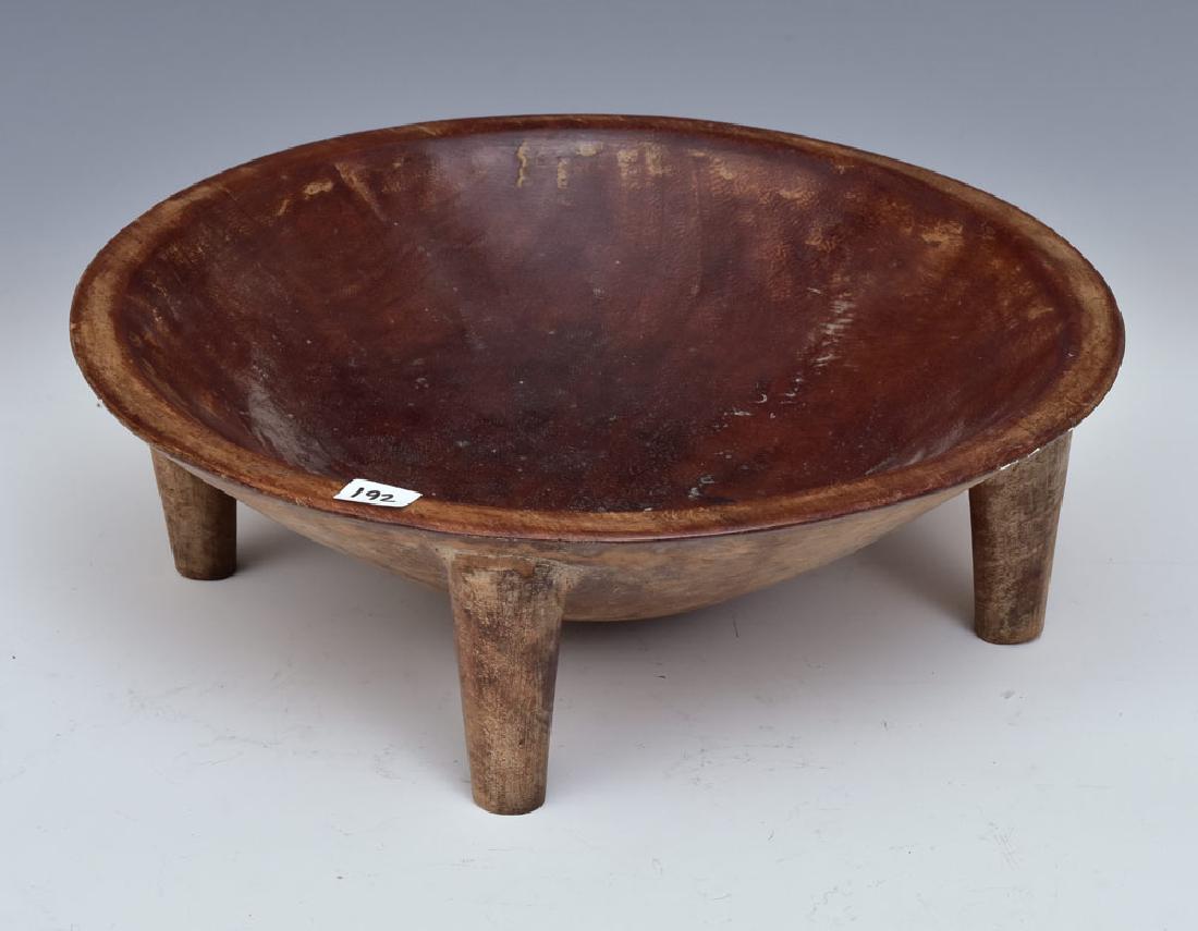Fiji Islands Footed Wooden Bowl: 13 1/4" diameter, 4" high