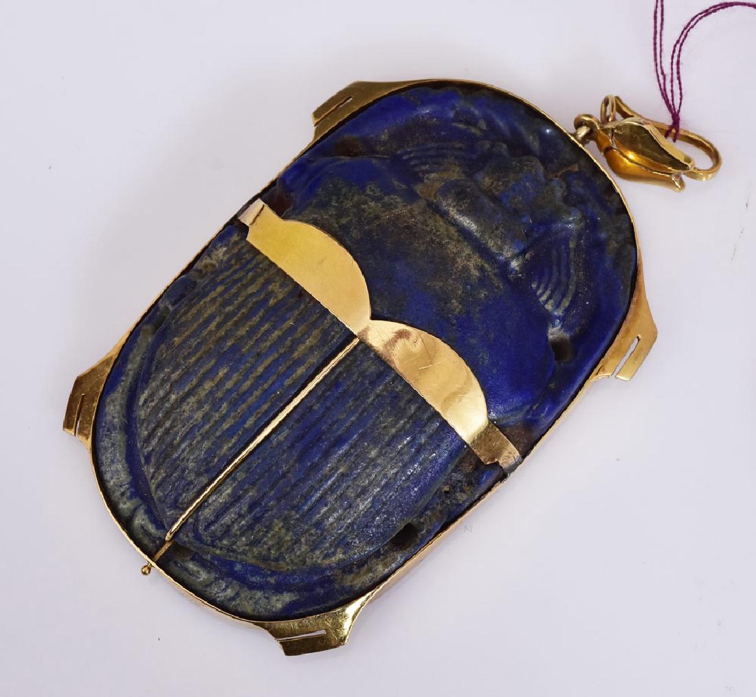Faience Carved Scarab Pendant (1 of 2)