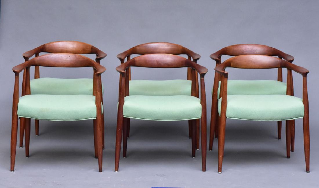 manner of Hans Wegner: set of six armchairs28" tall mid/late 20th century