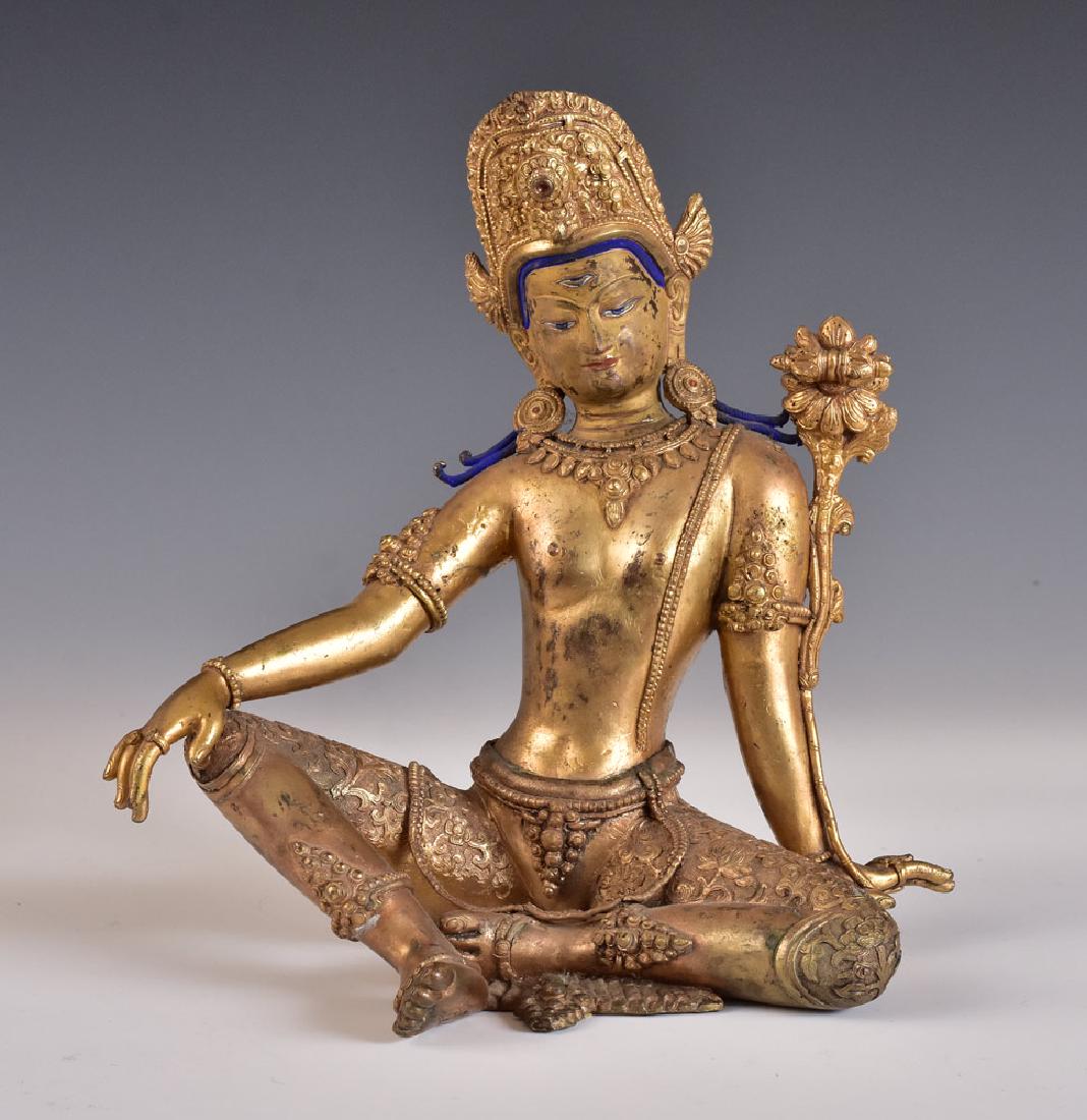 Gilt Bronze Temple Figure (1 of 3)