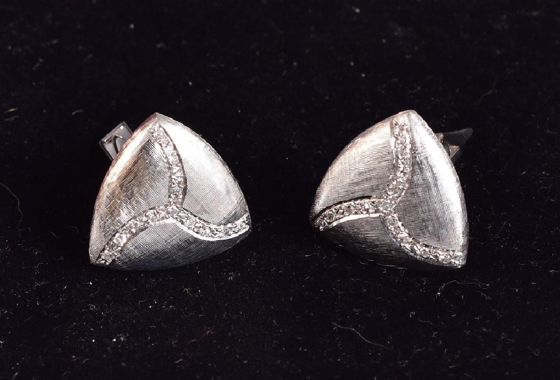 14k Gold Diamond Cuff Links (1 of 2)