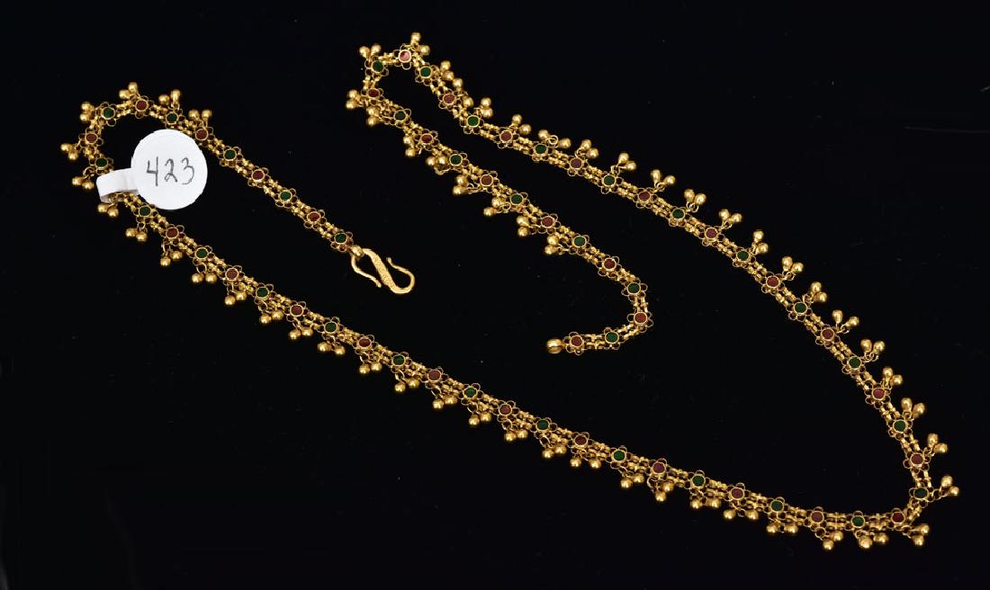 18k Gold Chain with Tassels: 22" long, 18.2 dwt gross